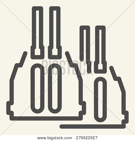 Double Barreled Gun Line Icon. Ammunition Vector Illustration Isolated On White. Weapon Outline Styl