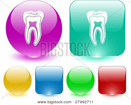 Tooth. Vector interface element.