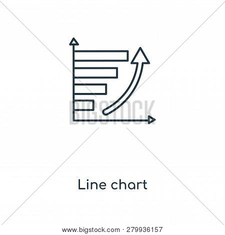 Line Chart Icon In Trendy Design Style. Line Chart Icon Isolated On White Background. Line Chart Vec