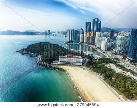 Cloudy Winter Haeundae Beach, Busan, South Korea
