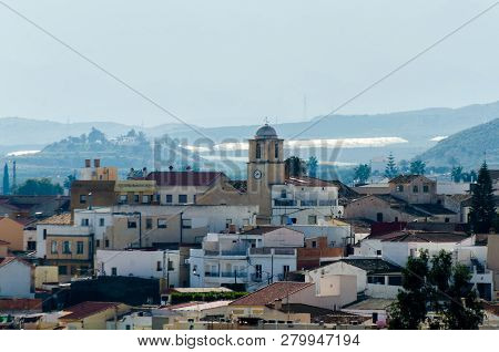 Antas, Spain - January 18, 2019 Top View Of The Roofs Of Buildings In A Small Town In Andalusia, Typ