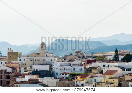 Antas, Spain - January 18, 2019 Top View Of The Roofs Of Buildings In A Small Town In Andalusia, Typ