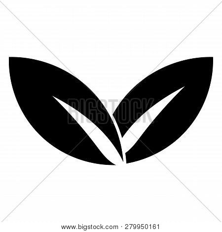 Double Leaf Icon. Simple Illustration Of Double Leaf Icon For Web Design Isolated On White Backgroun