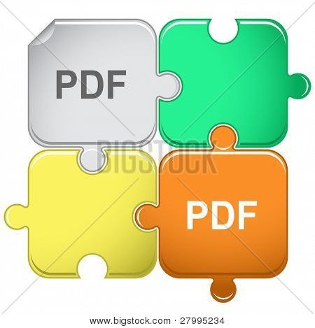 Puzzle PDF. Vector.