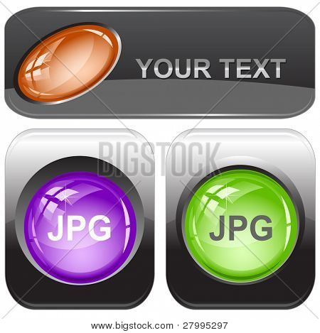 Pulsanti internet jpg. Vector.