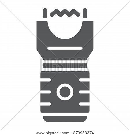 Electroshock Weapon Glyph Icon, Protection And Security, Firearm Sign, Vector Graphics, A Solid Patt