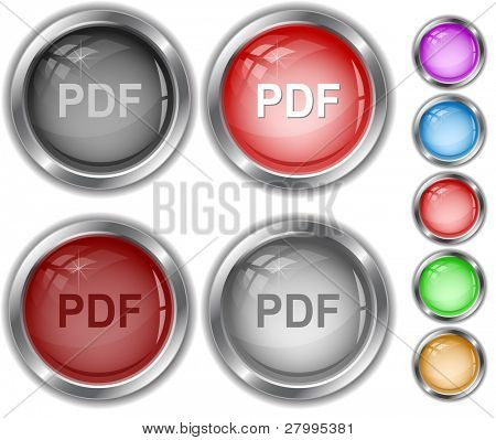 Pulsanti internet PDF. Vector.