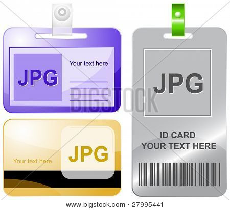Jpg. Vector tarjetas de identificación.
