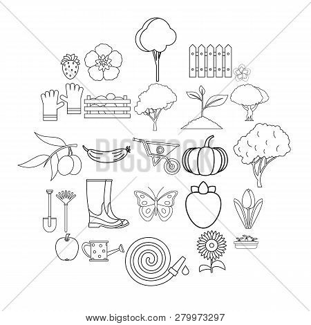 Garth Icons Set. Outline Set Of 25 Garth Icons For Web Isolated On White Background