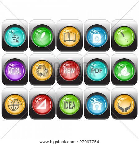 Vector conjunto de botones de internet