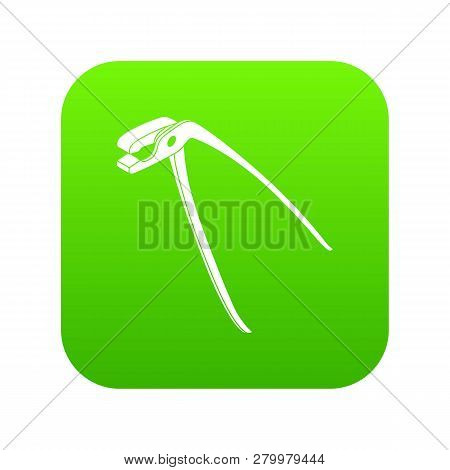 Medical Pliers Icon Green Isolated On White Background