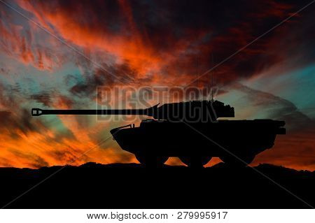 French Light Reconnaissance Vehicle Illustration Silhouette / 3d