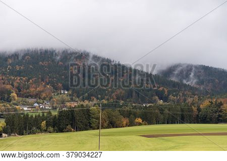 High Fog In The Bright Autumnal Bohemian Forest - Austria