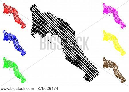 Budva Municipality (montenegro, Municipalities Of Montenegro) Map Vector Illustration, Scribble Sket