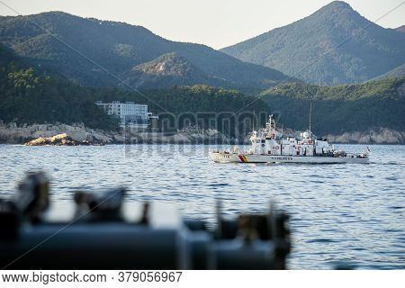Geoje, South Korea - October 20, 2018: Haenuri Class Hull Number 116, The South Korea Coast Guard Pa
