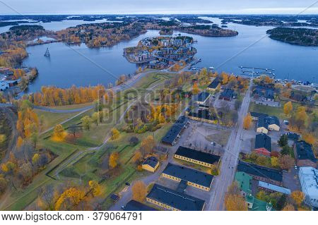 View Of Saimaa Lake  From The Side Of The Ancient Fortress Of The City Of Lappeenranta On A October 