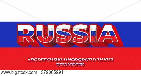 Russia Flag Color Text 3d Templates Vecor