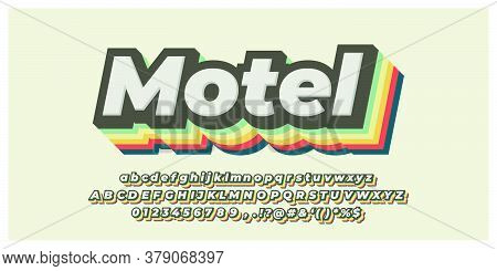 Colorful Vintage 3d Font Styles Design Template