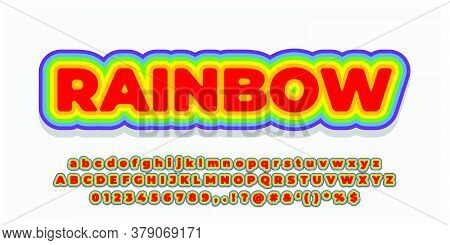 Font Style 3d Effect Rainbow Color Design Template