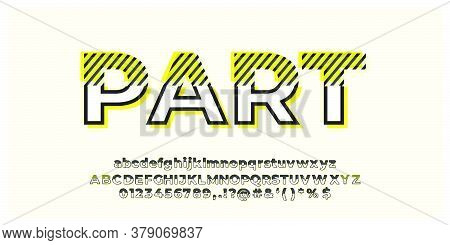 Font Style Yellow With Line  Design Template Vector