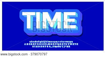 Dark Blue And White 3d Font Styles Design Templates