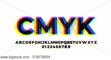 Cmyk Font Style Design Templates Vector Graphic