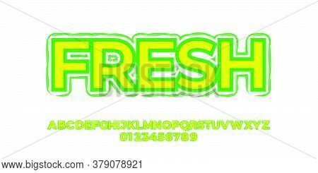 Fresh Yellow And Green Leaf Font Styles Design Templates