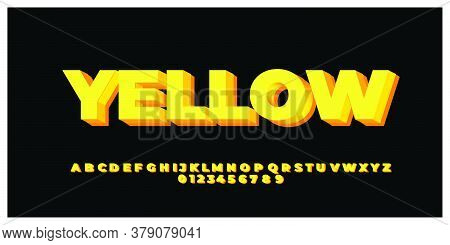 Clean Yellow And Orange 3d Font Styles Design Templates