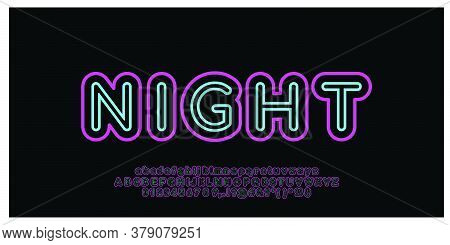 Double Line Purple  Font Style Design Templates