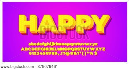 Yellow Pop Bright 3d Font Style Design Templates