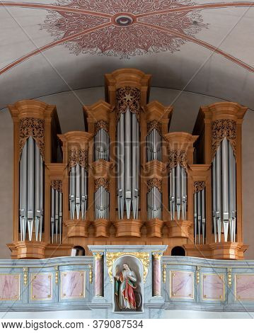 Winterberg, Germany - June 10, 2020: Organ Of Parish Church St. Jakobus On June 10, 2020 In Winterbe