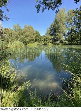A Summer Landscape With Trees Along Small Lakes Or Ponds Along The Glatt River - Zürich (zuerich Or 