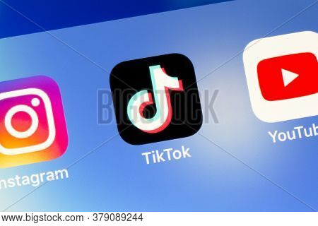 Ostersund, Sweden - August 2, 2020: Tiktok app icon. Tiktok is a Chinese video-sharing social networking service