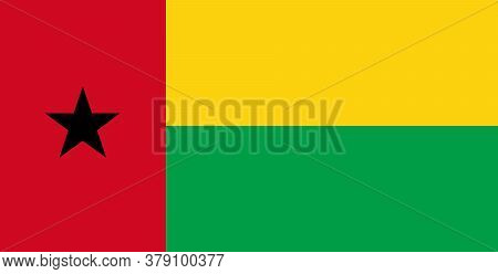 National Flag Of The Guinea-bissau . The Main Symbol Of An Independent Country. An Attribute Of The 
