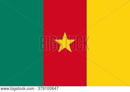 National Flag Of The Cameroon. The Main Symbol Of An Independent Country. An Attribute Of The Large 