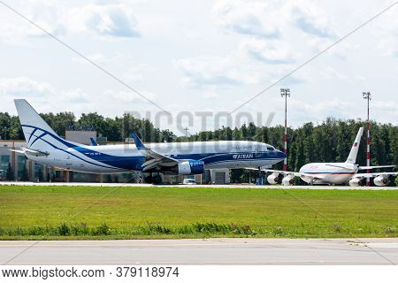July 2, 2019, Moscow, Russia. Airplane Boeing 737-800f Atran - Aviatrans Cargo Airlines At Vnukovo A