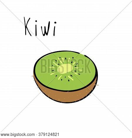 Kiwi Fruit On White Background. Vectror Illustration