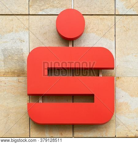 Potsdam, Germany - July 27, 2020: Symbol Of A Savings Bank Sparkasse In A Branch In The City Centre 