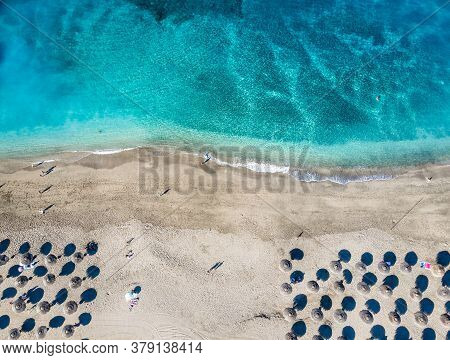 Aerial View With El Duque Beach At Costa Adeje, Tenerife, Canary Islands, Spain