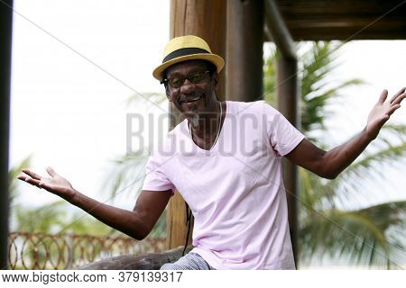 Camacari, Bahia / Brazil - January 22, 2015: Luiz Melodia, Singer And Composer Is Seen In The City O