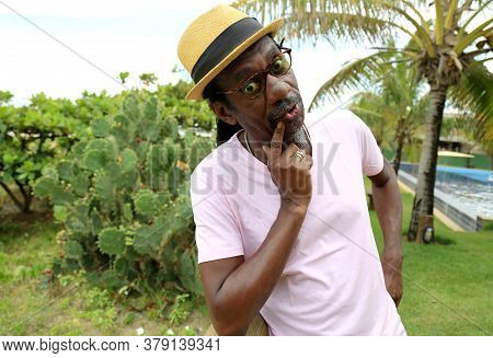 Camacari, Bahia / Brazil - January 22, 2015: Luiz Melodia, Singer And Composer Is Seen In The City O