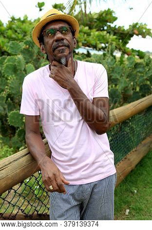 Camacari, Bahia / Brazil - January 22, 2015: Luiz Melodia, Singer And Composer Is Seen In The City O
