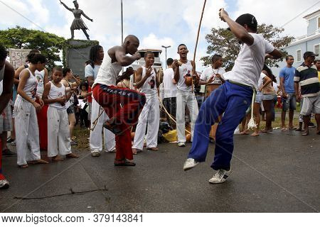Salvador, Bahia / Brazil - July 2, 2013: Capoeiristas Are Seen During A Presentation At The Bahia In