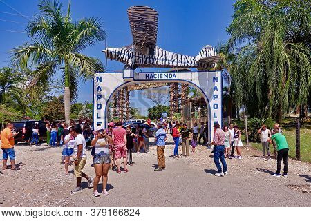 Puerto Trifuno, Colombia, 01.04.2019, The Entrance To The Hacienda Napoles.