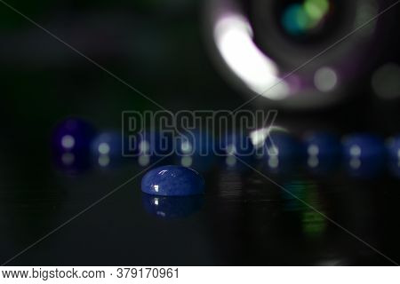 Lapis Is A Beautiful Natural Gemstone On A Wooden Floor