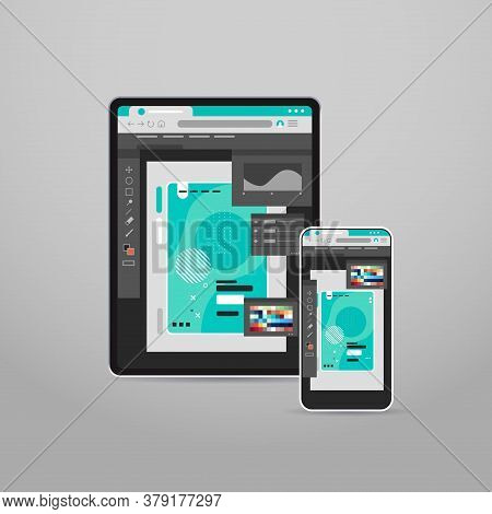 Tablet And Smartphone Screns Cross Platform Application Development Adaptive User Interface Responsi