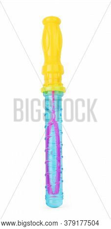 Plastic Bottle Of Soap Bubbles Isolated On White Background