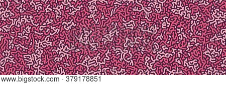 Turing Background, Organic Liquid Texture. Pattern With Fluid Ink Shapes, Pink Brown Color. Widescre