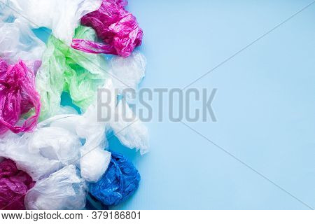 Many Disposable Plastic Bags Texture Background. Zero Waste Shopping. Sustainable Living, Plasticfre