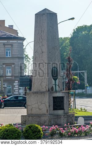 Jaroslaw, Poland - June 12, 2020: Obelisk In Tribute To Chopin.